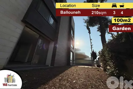 Ballouneh 210m2 | 100m2 Garden | Ultra Prime Location | Unique | AC |