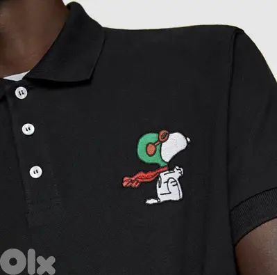 Zara - Snoopy Polo Black size L