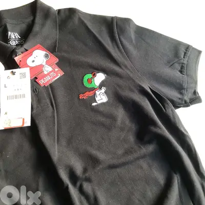 Zara - Snoopy Polo Black size L