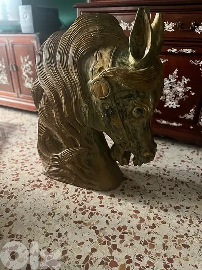antique horse wood sculpture