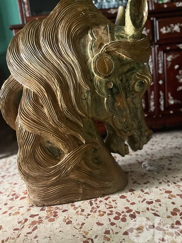 antique horse wood sculpture 1