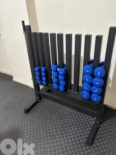 dumbell rack with neoprene dumbells
