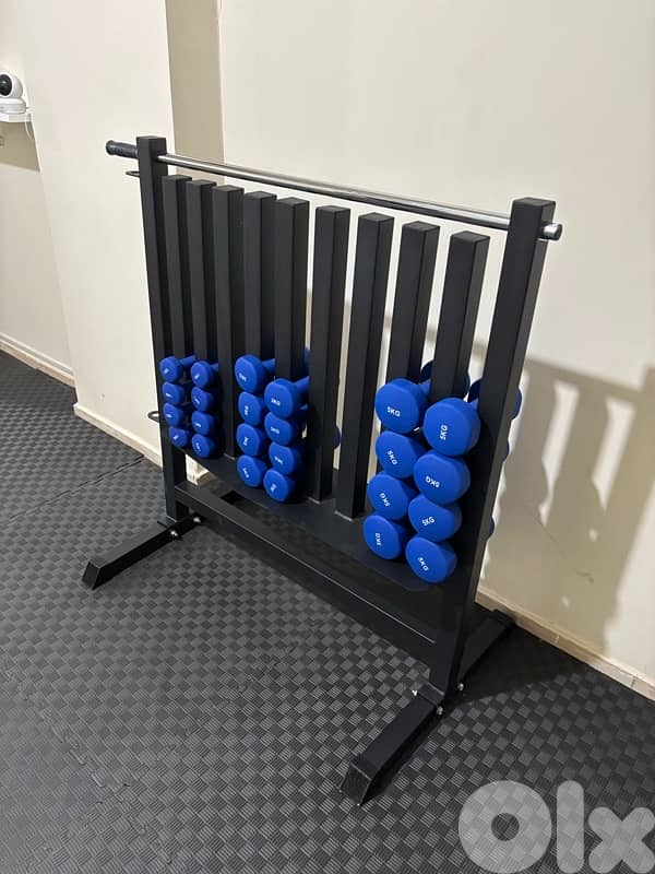 dumbell rack with neoprene dumbells 3