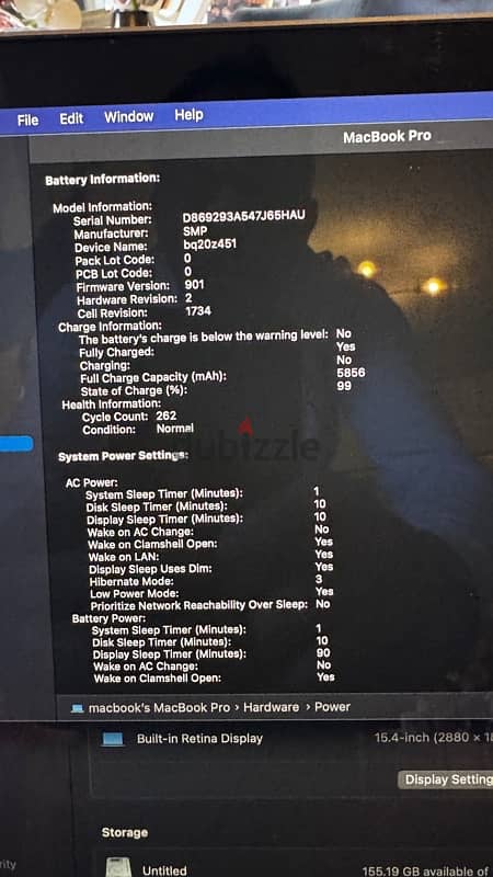Macbook Pro 15” 32GB i9 1 Terra 6