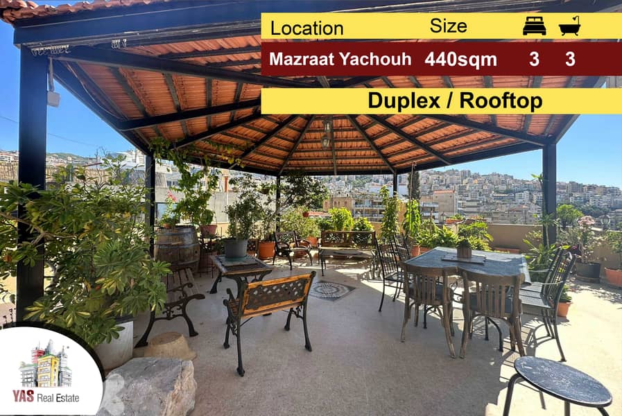 Mazraat Yachouh 440m2 | Rooftop Duplex | Solar system | EW | 0