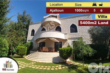 Ajaltoun | 1000M2 Villa | 5400m2 Land | Uique Property | Mountain View