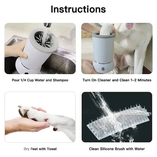 Automatic pet paw cleaner and massager 4