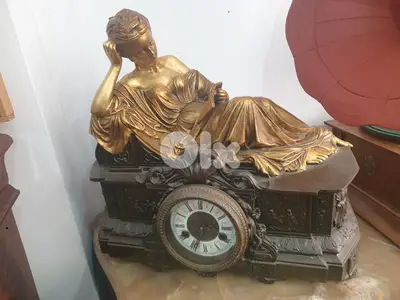antique big clock made from bronze, french antiques