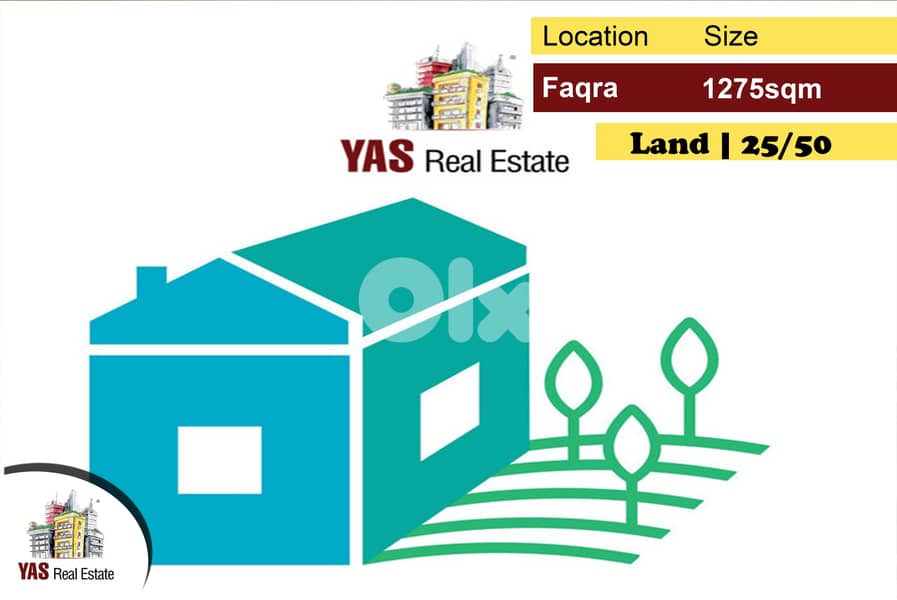 Faqra 1275m2 | Land | 25/50 | Unlockable View |Ideal Location | AC | 0