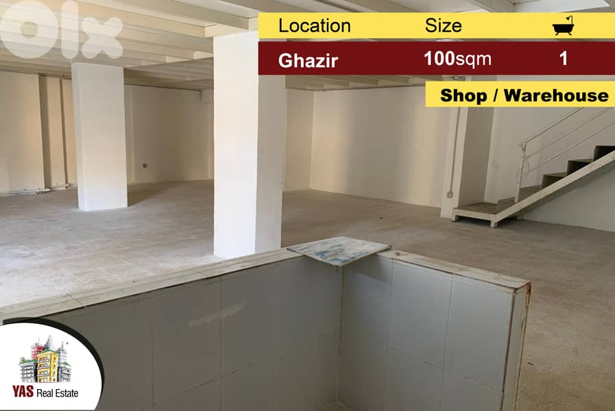 Ghazir 100m2 | 70m2 Mezzanine | Prime Location | Shop/Showroom | Catch 0