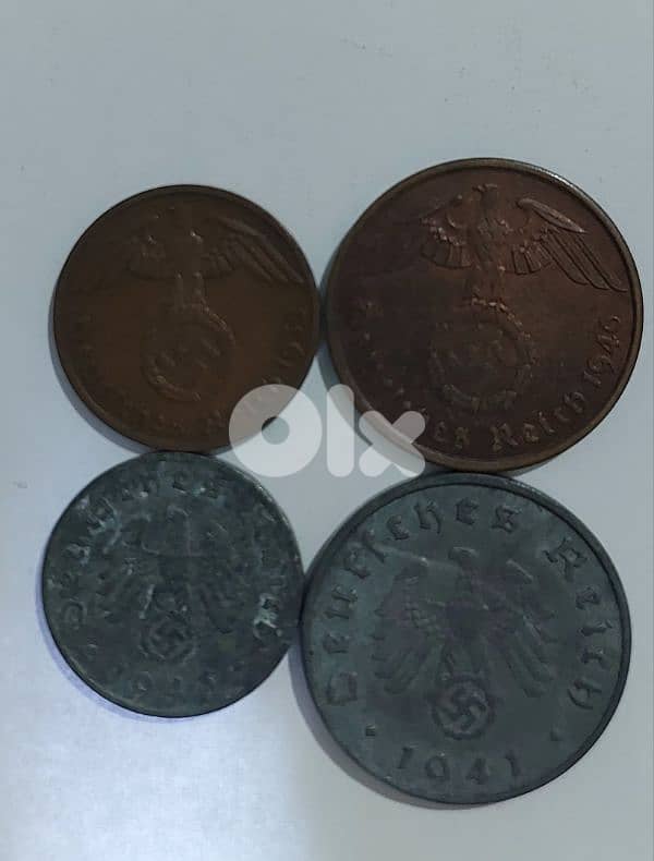 set of four Nazi German Coins of World War II 0