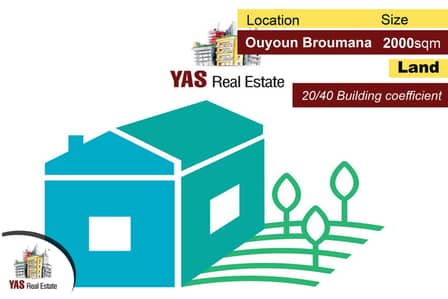 Ouyoun Broumana 2000m2| Land | Panoramic View | Prime Location | AC |