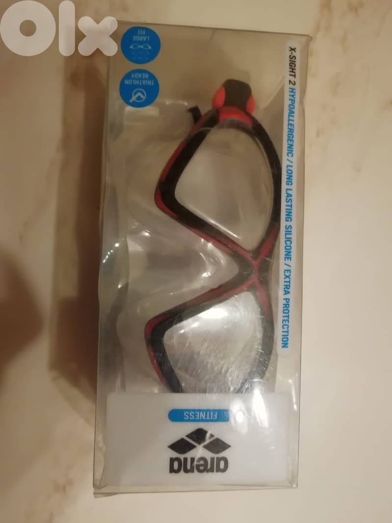 Arena X-sight 2 goggles new open box Mask Red Clear 1