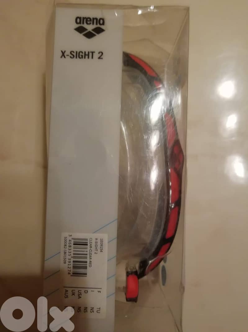 Arena X-sight 2 goggles new open box Mask Red Clear 2