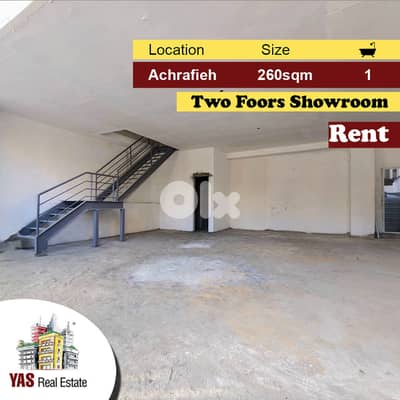 Achrafieh 260m2 | Showroom for Rent | Mezzanine | Prime Location | AC