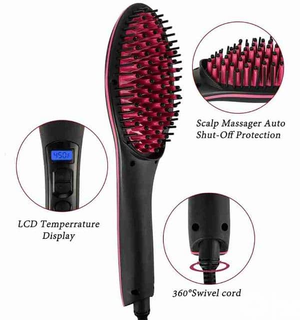 Hair Straightener Brush, 180 C 0