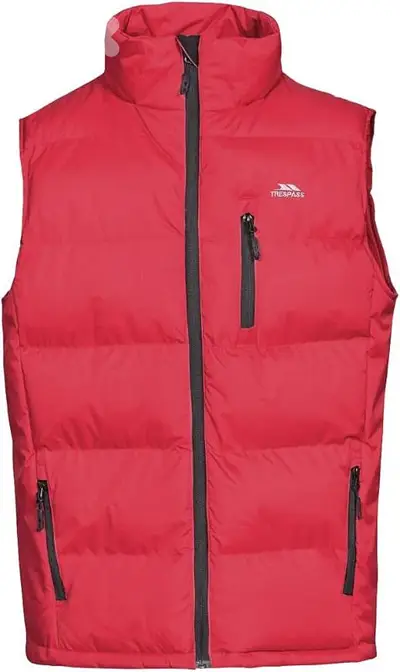 Trespass Padded Waterproof Clasp Gilet Vest Red Trespass Padded Waterproof Clasp Gilet Vest Red