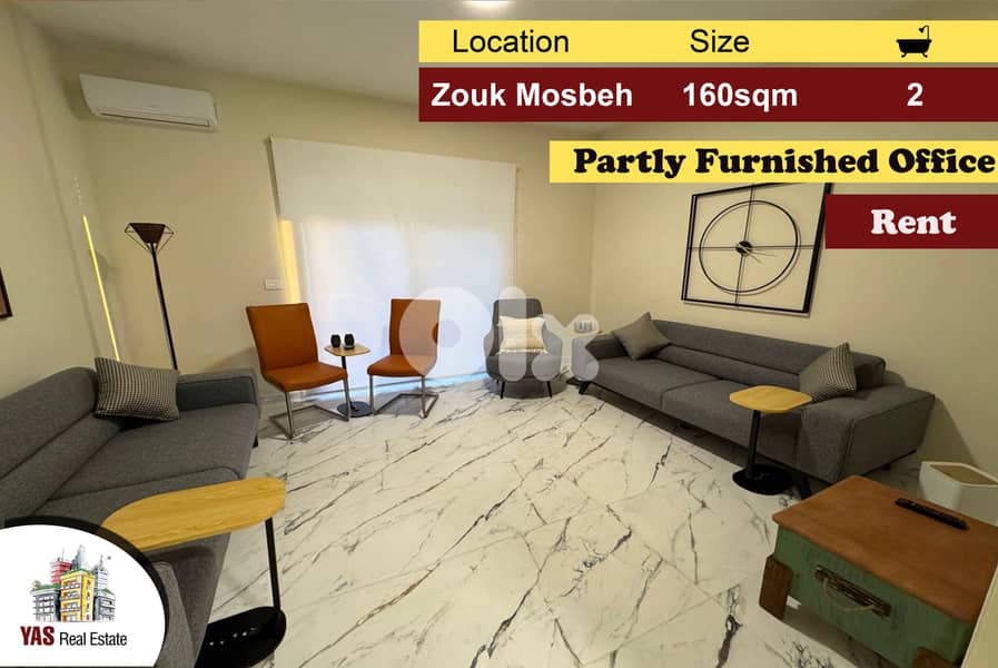 Zouk mosbeh 160m2 | Office | Partly Furnished | Rent | CN | 0