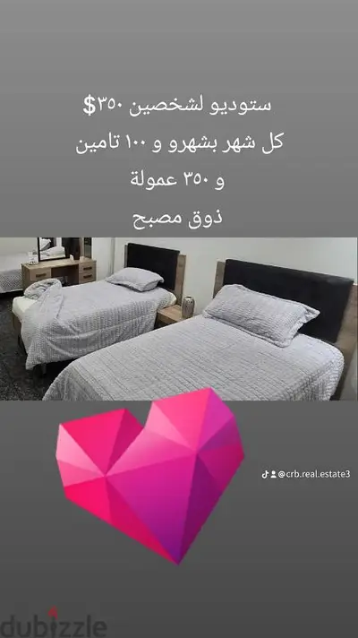 كل شهر بشهرو 325$ Zouk الاجار يشمل كل المصاريف باستثناء المولد و نت