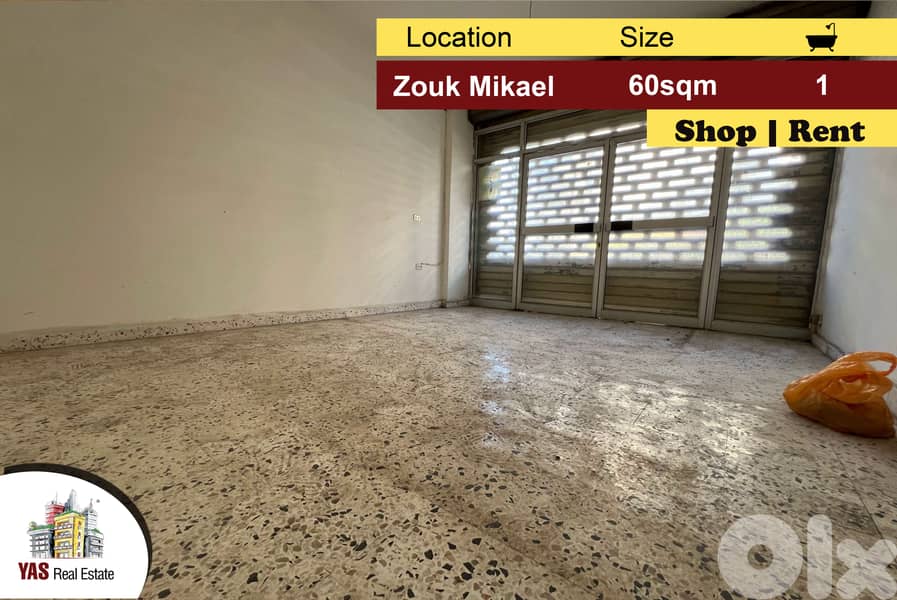 Zouk Mikael 60m2 | Shop For Rent | Well Maintained | Prime Location|EH 0