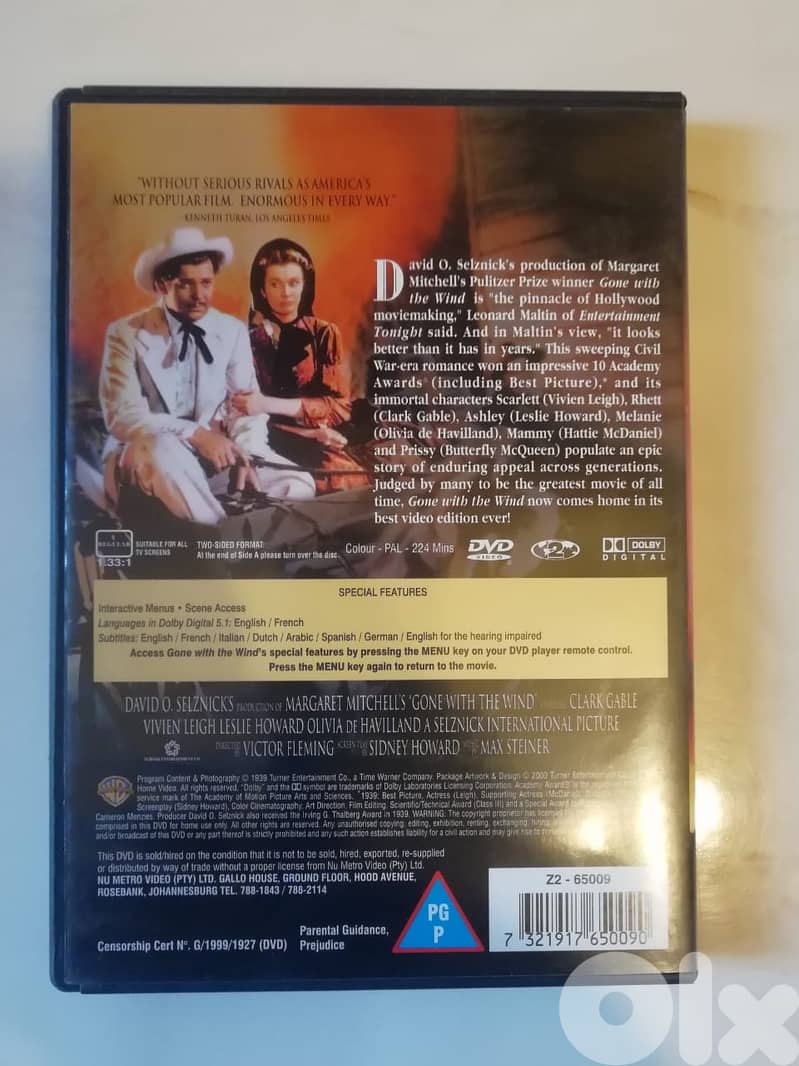 Gone with the wind DVD movie 1