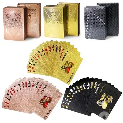 54PCS/SET WATERPROOF LUXURY GOLD CARD GAME & MAGIC PLAYING CARD