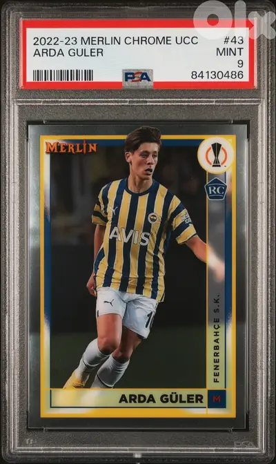 2022-23 TOPPS Soccer Trading Card #43 ARDA GULER RC Graded PSA 9 !
