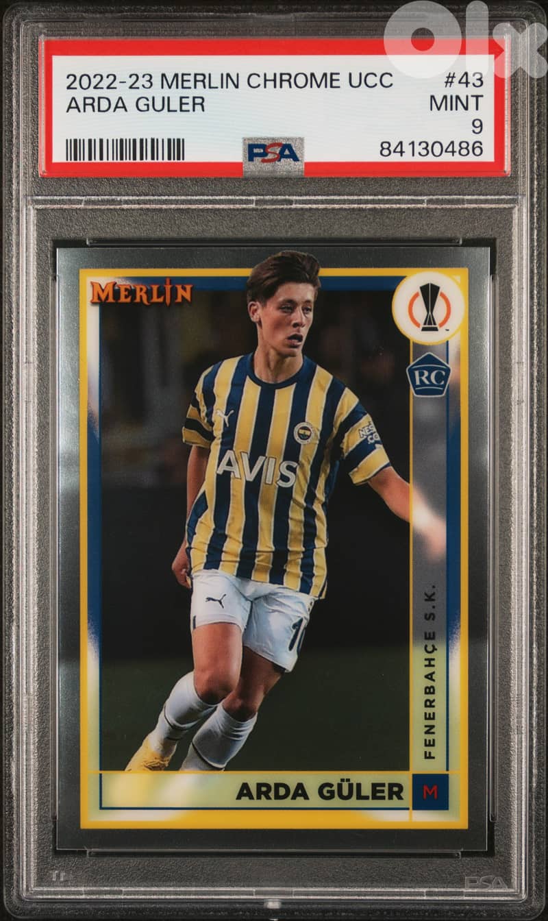 2022-23 TOPPS Soccer Trading Card #43 ARDA GULER RC Graded PSA 9 ! 0