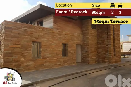 Faqra/Redrock 90m2 | 75m2 Terrace | Duplex | Mountain/Sea View | PA |