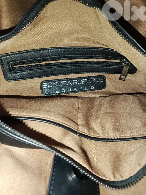 Sondra Roberts Squared Tote Satchel leather handbag purse 2