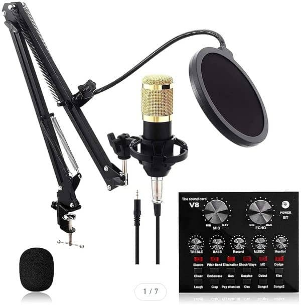 BM800 Mic Kit + V8 SoundCard, for tiktok live & studio recording 0