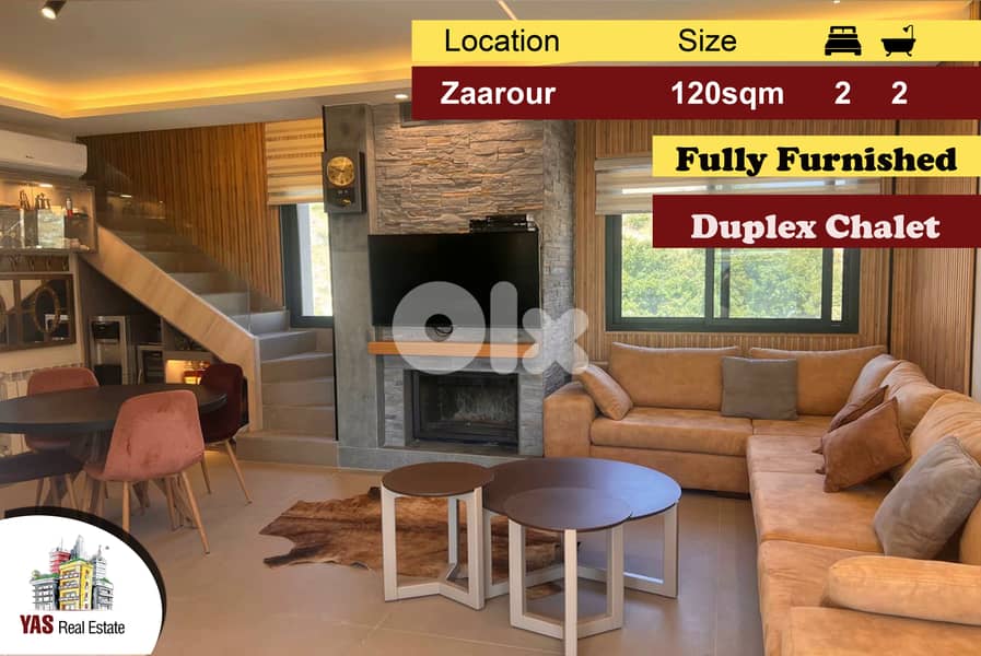 Zaarour Club 120m2 | Duplex Chalet | Furnished | Luxury | PA 0