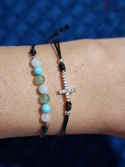 2 Bracelets 925 sterling silver with genuine stones.