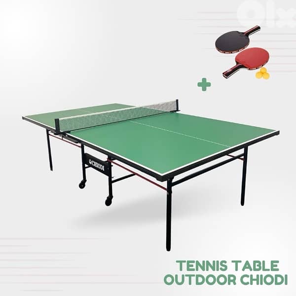 Ping Pong Tennis Table Outdoor Chiodi With Set Of Rackets 0