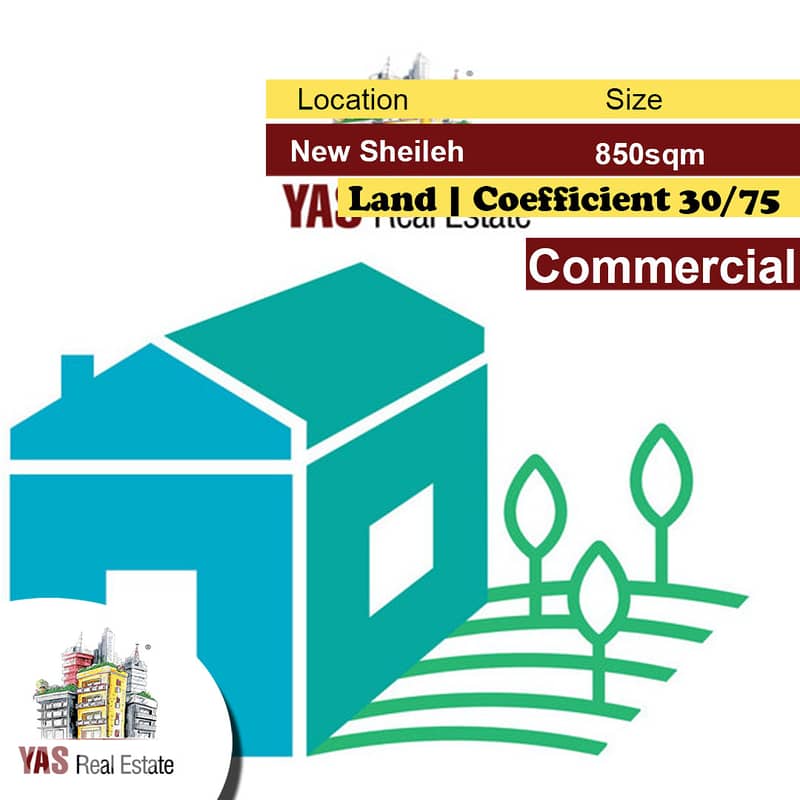 New Sheileh 850m2 | Commercial Land | coeff 30/75 | Catch | AC | 0