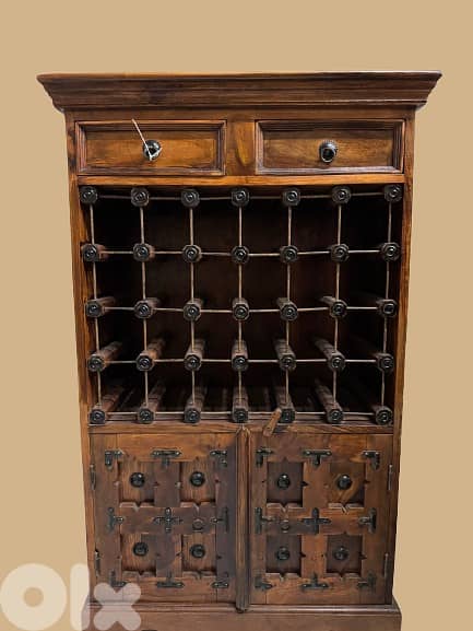 24-Bottle Rustic Wooden Wine Cabinet 0