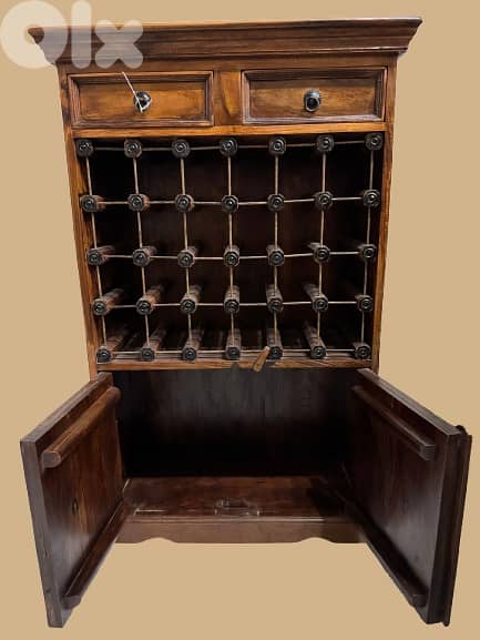 24-Bottle Rustic Wooden Wine Cabinet 2