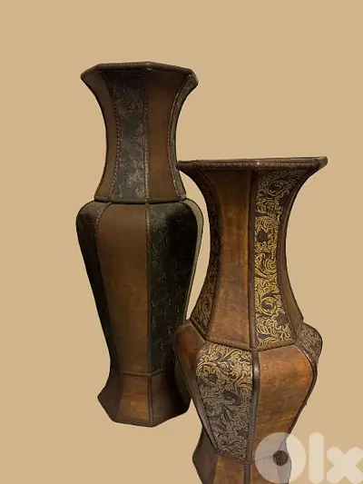Pair of Embossed Decorative Vases