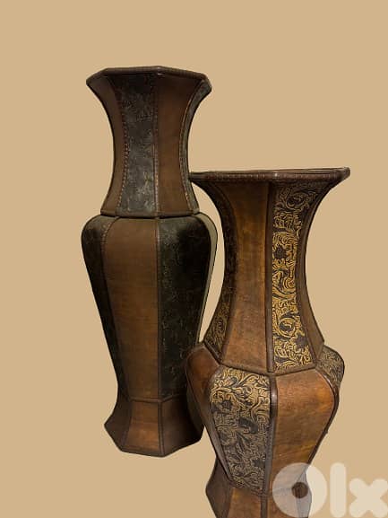 Pair of Embossed Decorative Vases 0