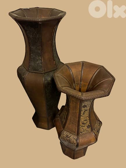 Pair of Embossed Decorative Vases 1