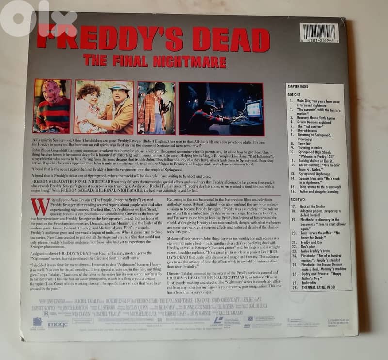 Freddy's dead the final nightmare laserdisc in 3D including original 3