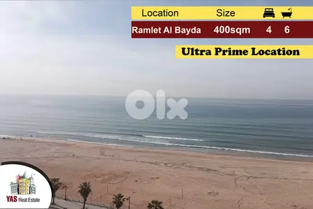 Ramlet Al Bayda 400m2 | Ultra prime location | Sea View | PA |