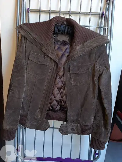 jacket daim brown size small new