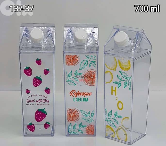 transparent milk and juice bottles 3