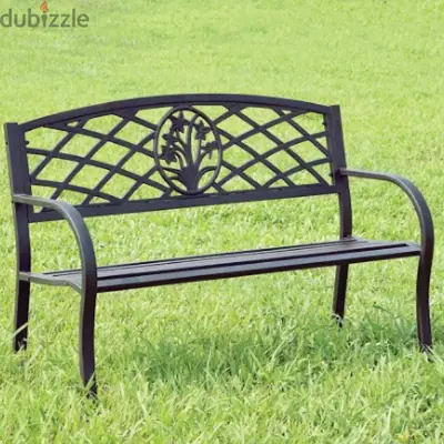 Outdoor Steel Garden Bench – Lattice Design