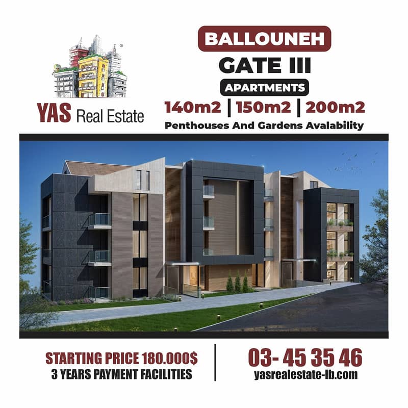 Ballouneh 140m2 | 40m2 Garden | Payment Facilities | View | 0