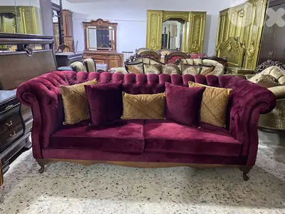 طقم كنبايات شستر فيلد الاصلي قماش نبك تركي كنار خشب زان