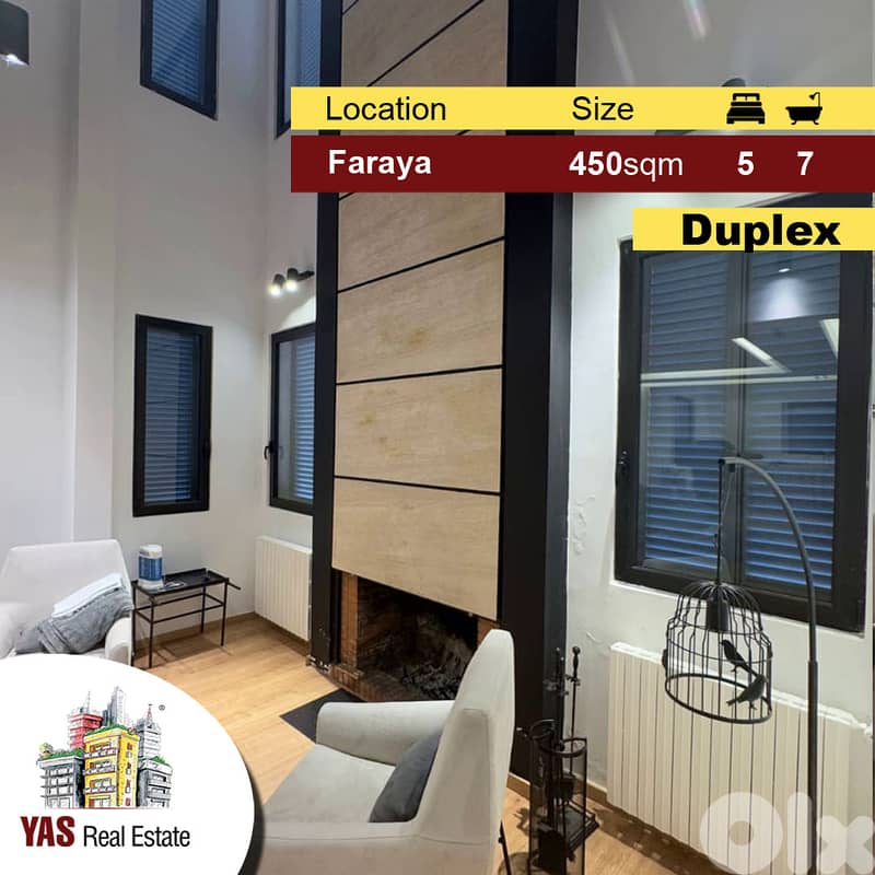 Faraya 450m2 | 250m2 Garden | 150m2 Terrace | Villa | Duplex | PA | 0