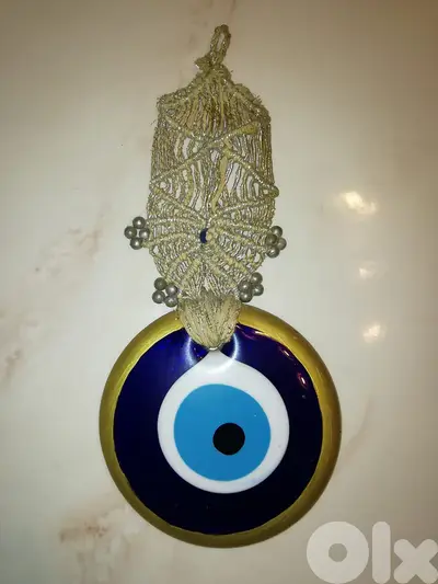Blue Evil eye glass & ceramic 14 cm diameter Home decoration