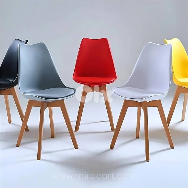 Modern Dining Chair with Wooden Legs & 5 Vibrant Color Options 2